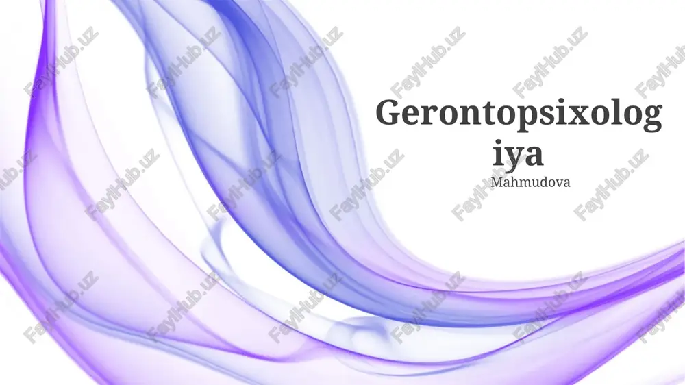 gerontopsixologiya — PPTX