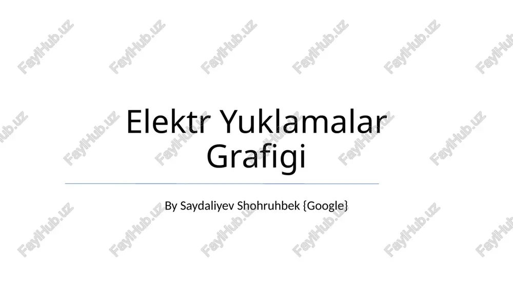 elektr yuklamalar grafigi — PPTX