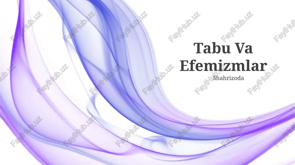 tabu va efemizmlar — PPTX