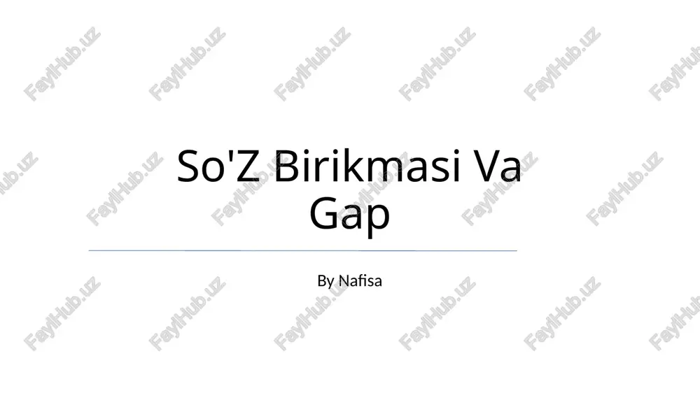 so'z birikmasi va gap — PPTX
