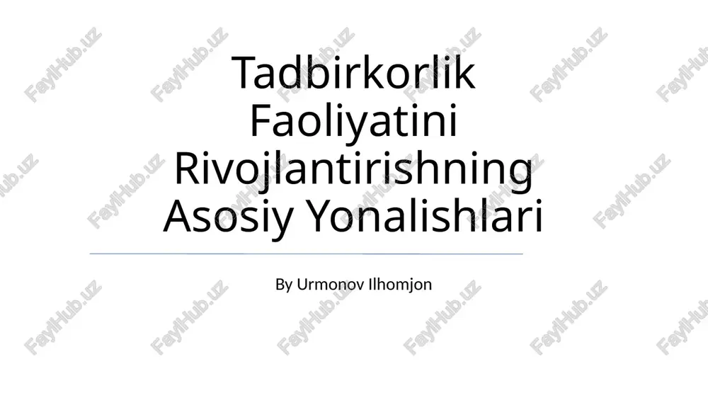 maqsadli bozor tadqiqoti — PPTX
