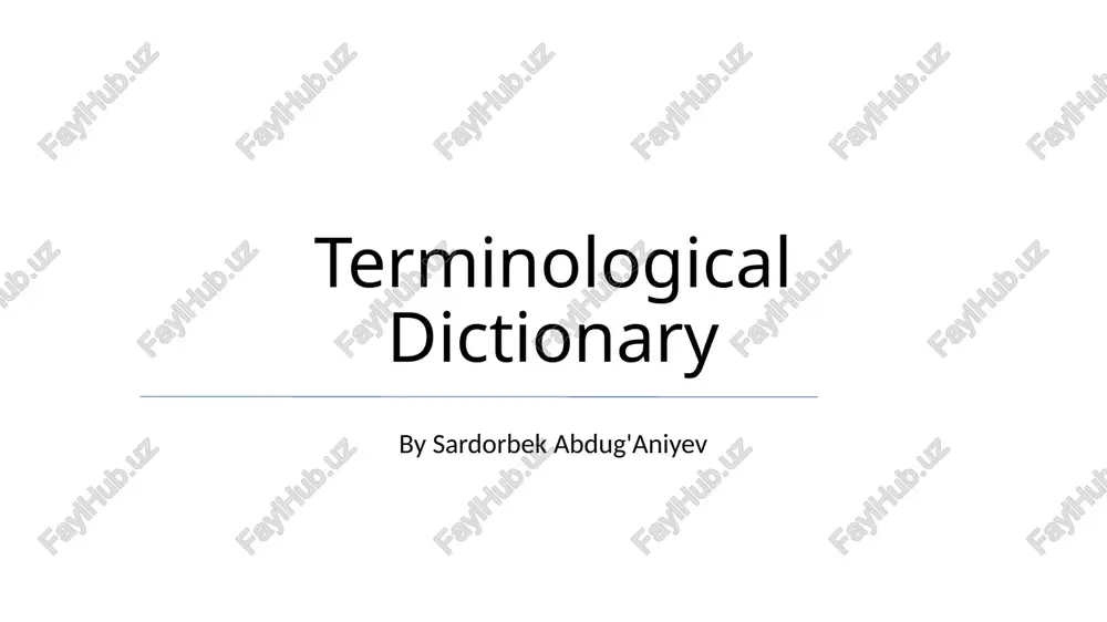 terminological dictionary — PPTX