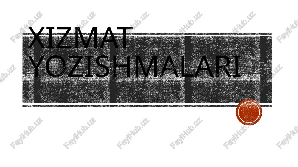 xizmat yozishmalari — PPTX