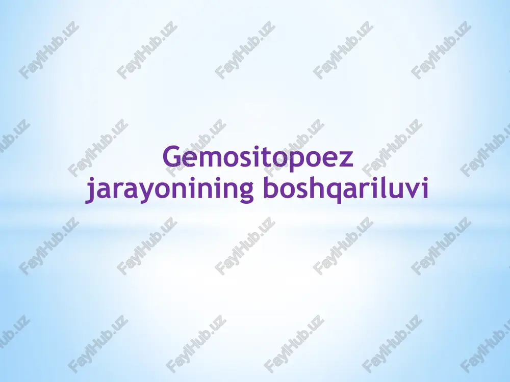 gemositopoezjarayoniningboshqariluvi — PPTX