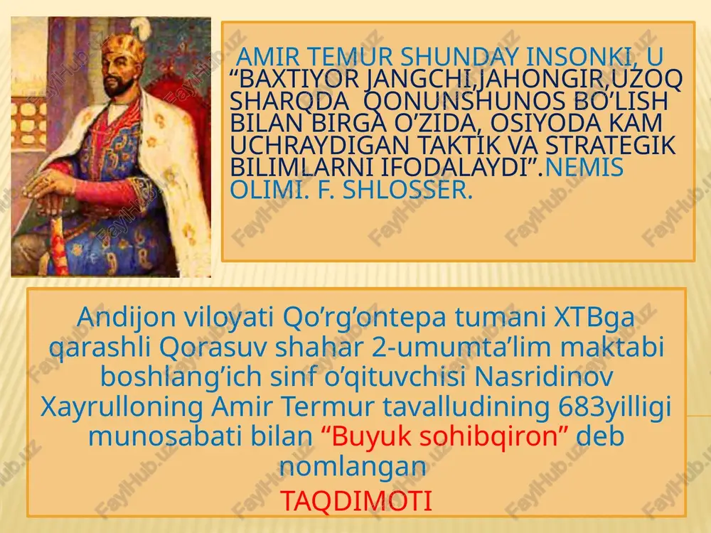 amir temurning bolaligi — PPTX
