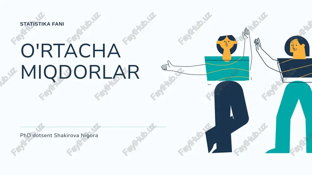 o'rtacha miqdorlar statistika fani — PPTX
