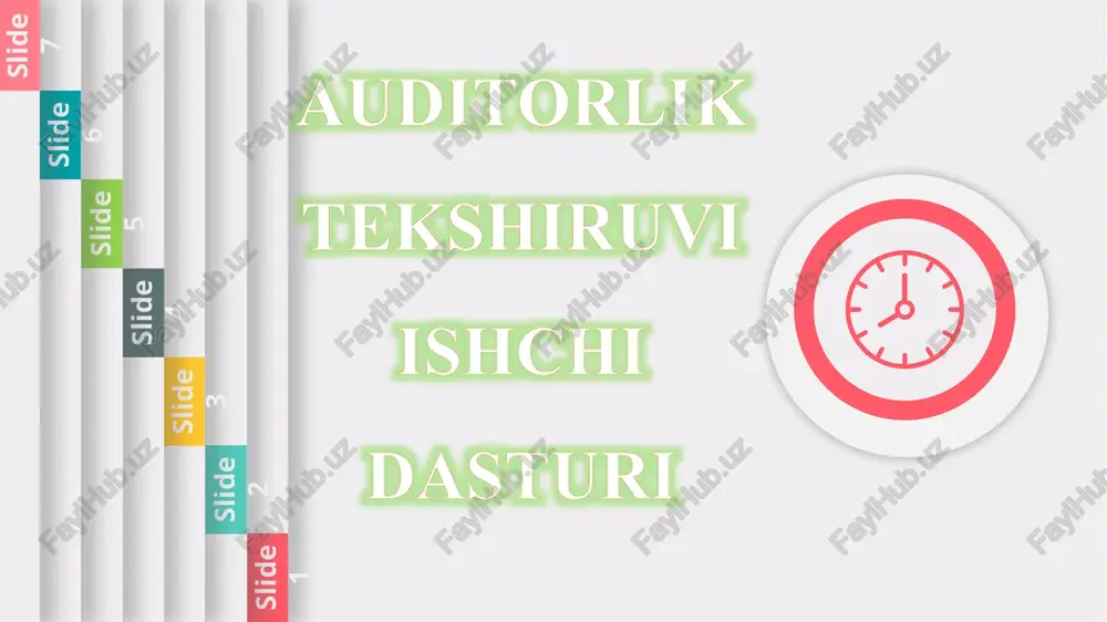 auditorlik tekshiruvi ishchi dasturi — PPTX