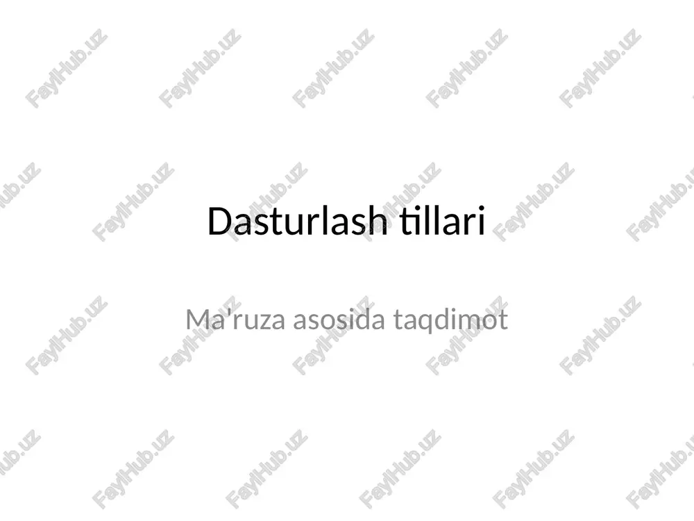 dasturlash tillari — PPTX