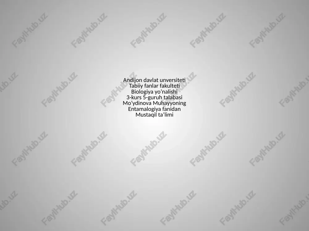 hasharotlar marfologiyasi — PPTX