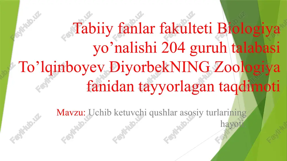 zoologiya fan taqdimoti — PPTX