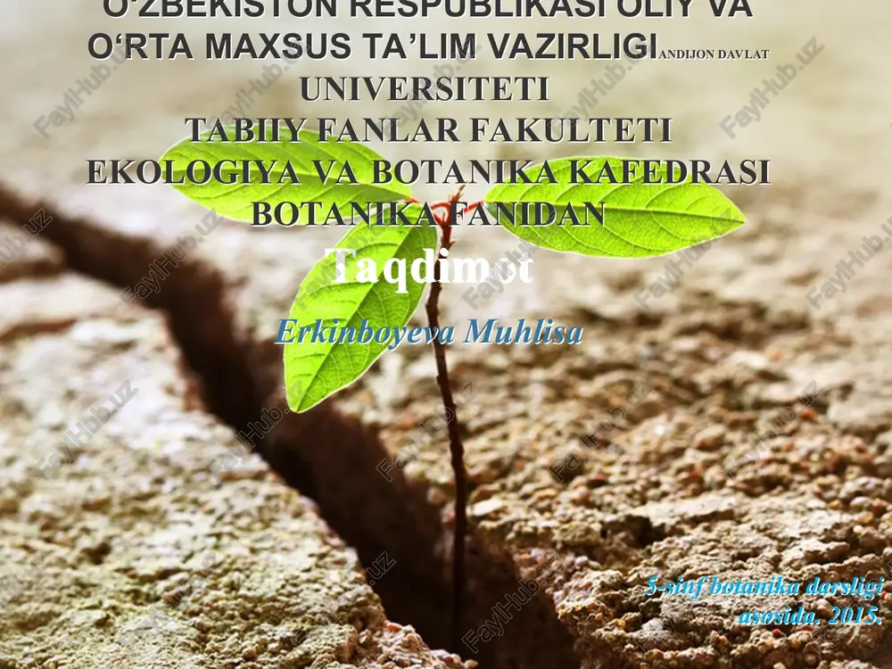 5-sinf botanika darsligi — PPT