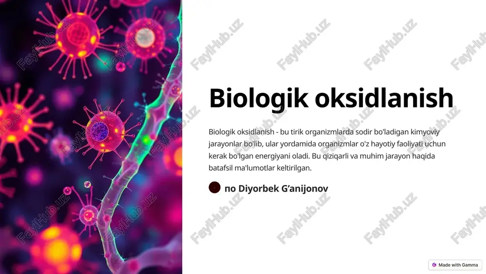 biologik oksidlanish — PPTX