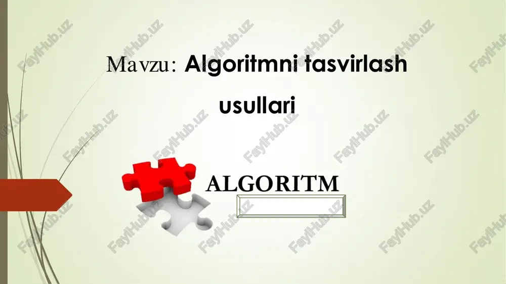 algoritmni tasvirlash usullari — PDF