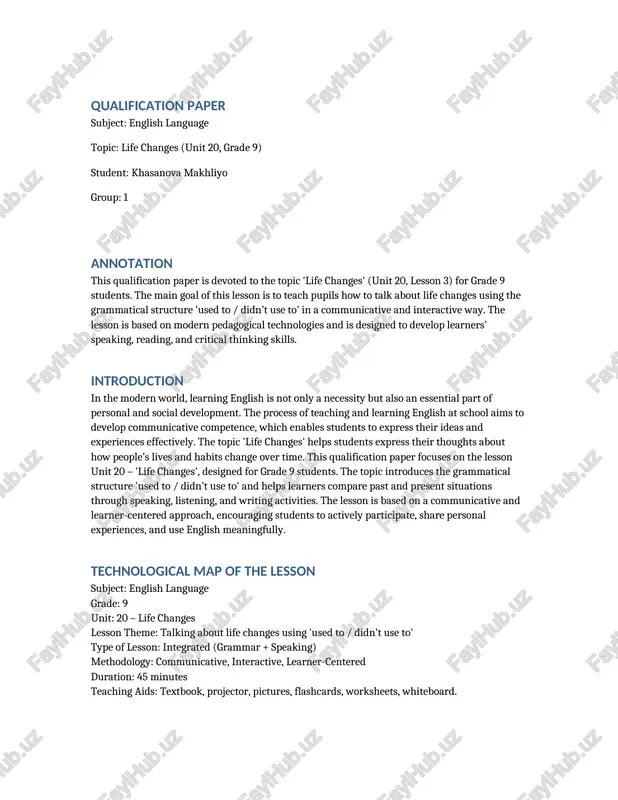 life changes qualification paper — DOCX