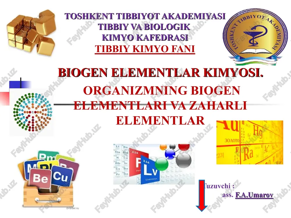 biogen elementlar kimyosi — PPT