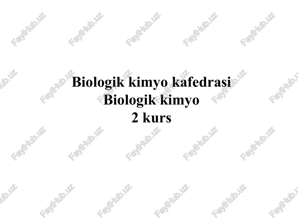 biologik kimyo2 kurs — PPT