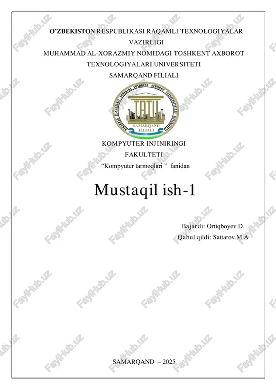 kompyuter tarmoqlarining standart texnologiyalari — PDF