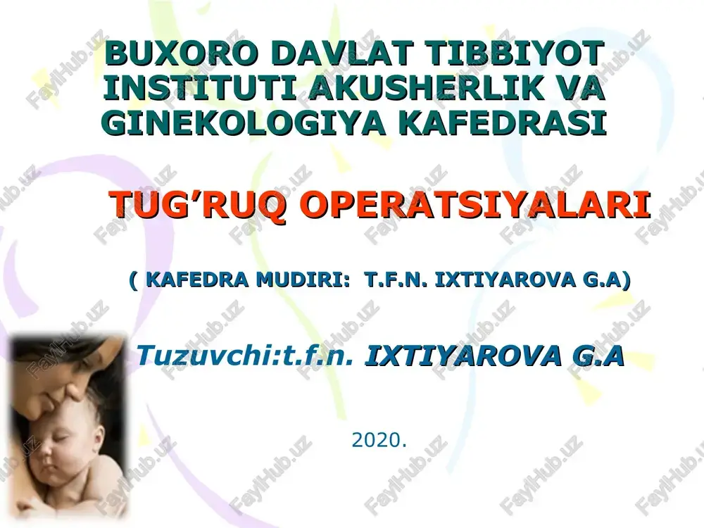 tug’ruq operatsiyalari — PPT