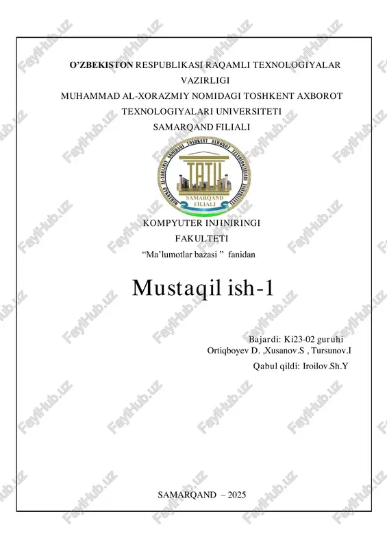 ma’lumotlar bazasi — PDF