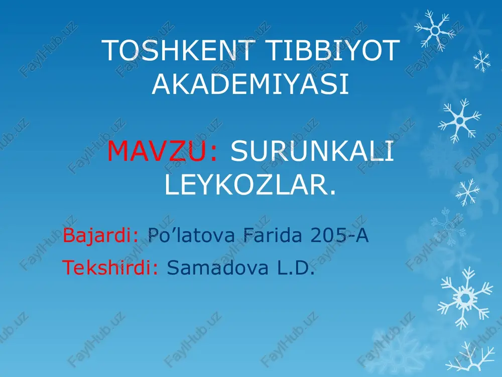 surunkali leykozlar — PPT