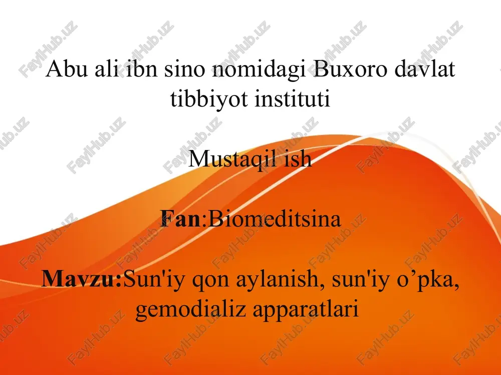 sun'iy yurak oʻpka apparati — PPT