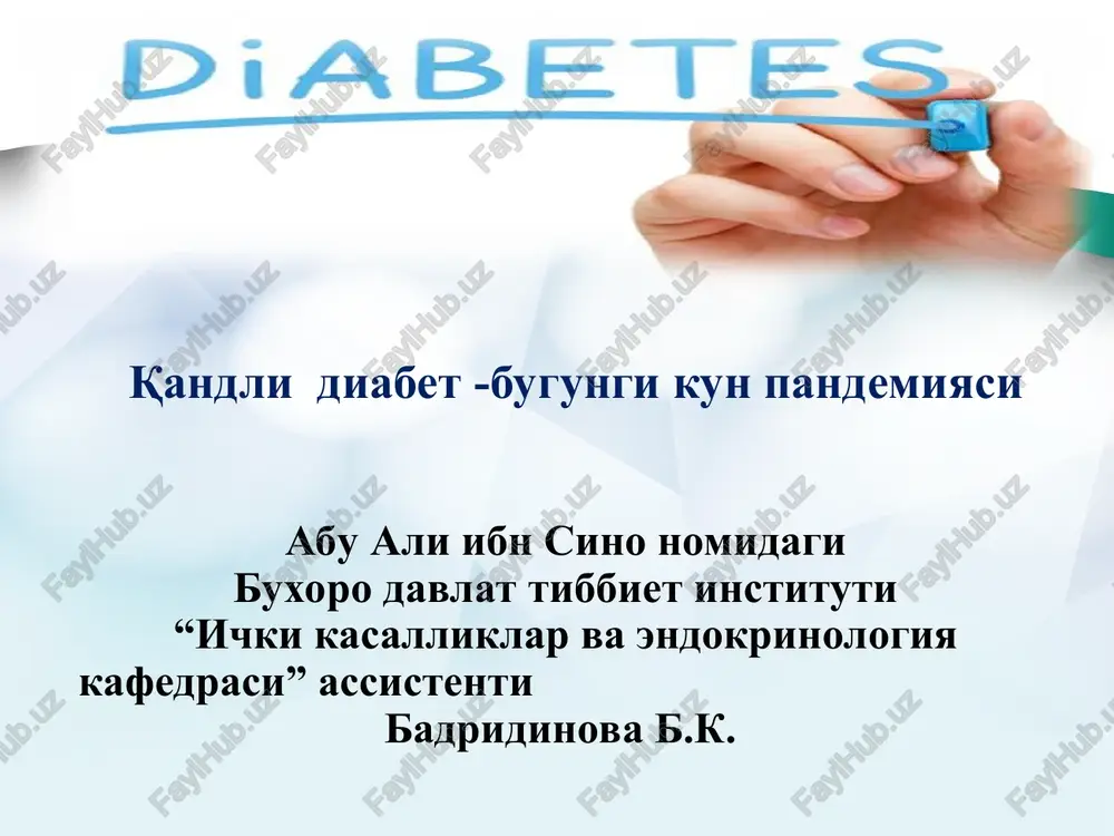 qandli diabet — PPT
