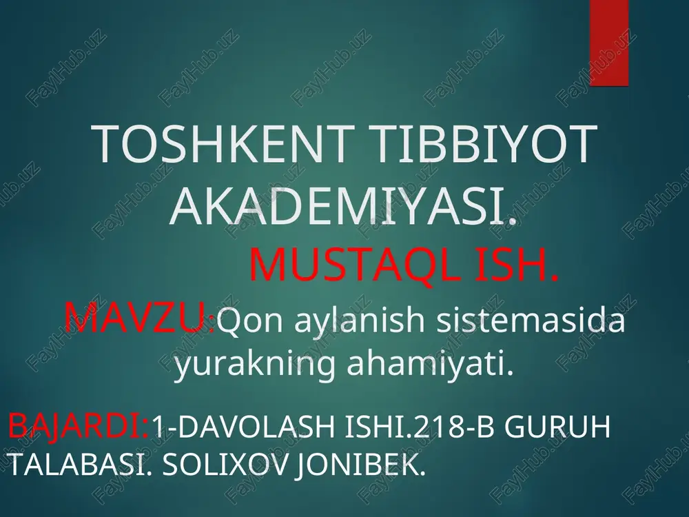 yurakning ahamiyati — PPT