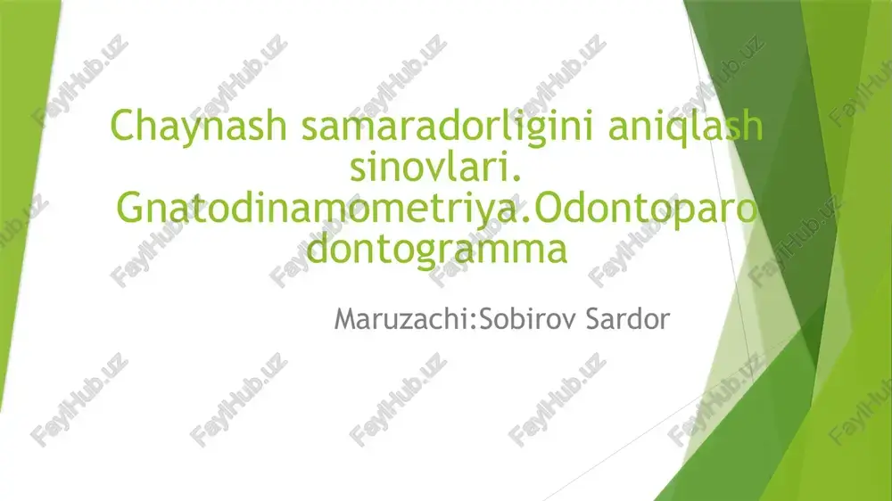 chaynash samaradorligini aniqlash — PPTX