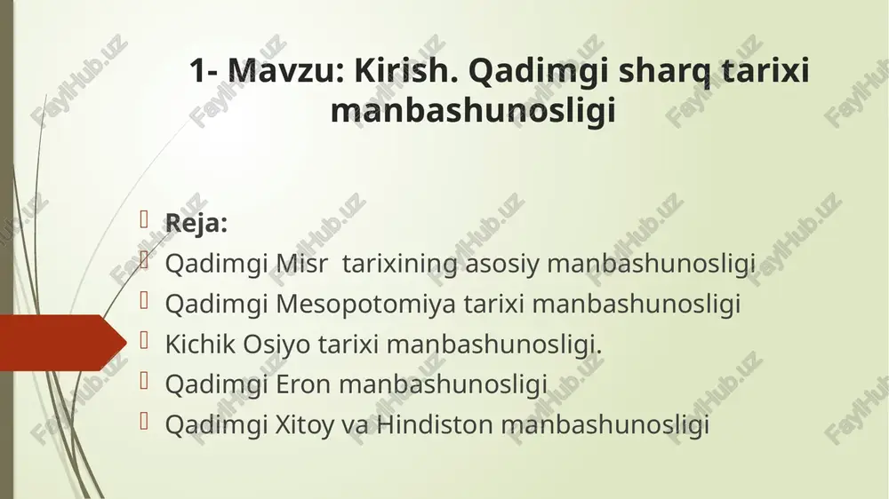 qadimgi sharq tarixi manbashunosligi — PPTX