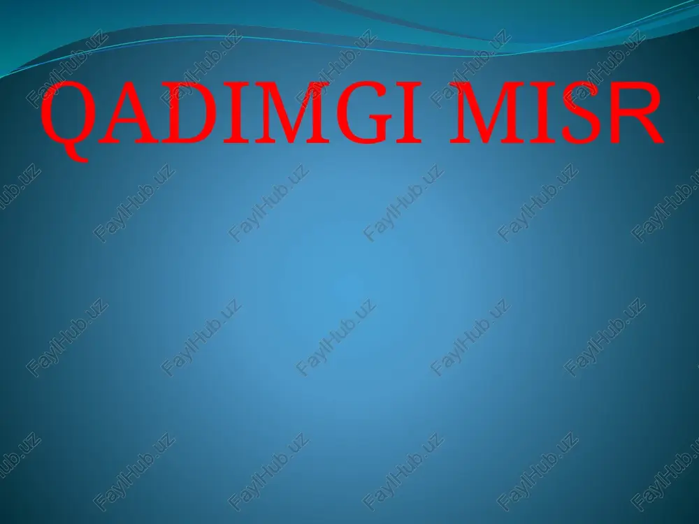 qadimgi misr — PPTX