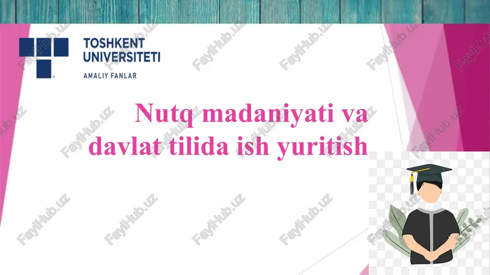 nutq madaniyati va davlat tili da ishyuritish — PPTX
