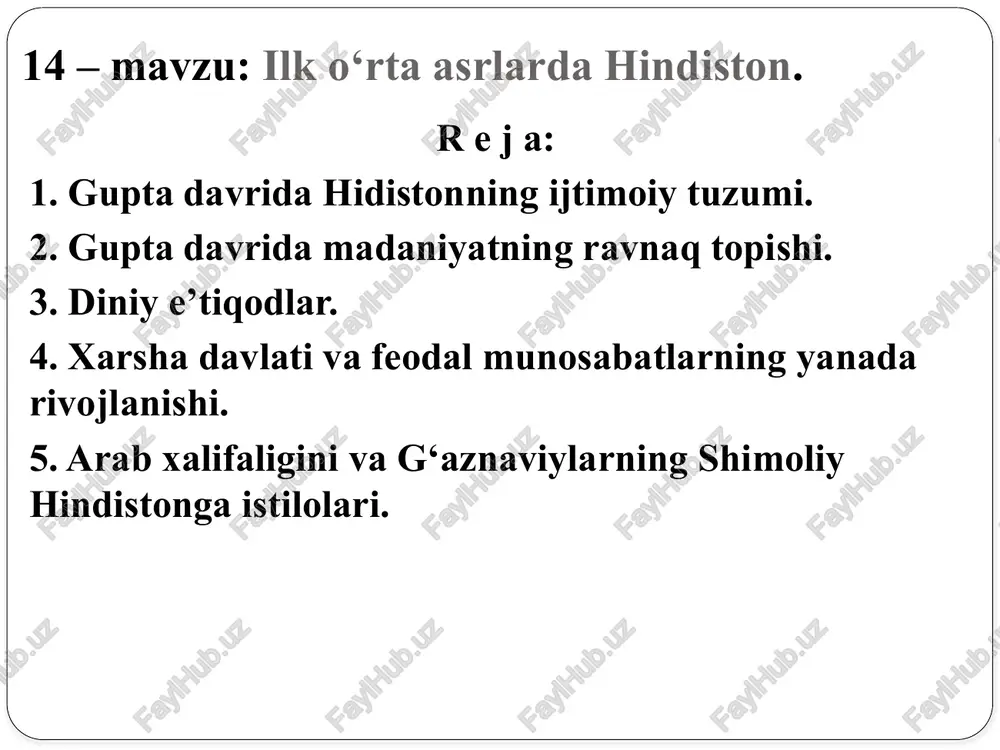 ilko‘rtaasrlarda hindiston — PPTX