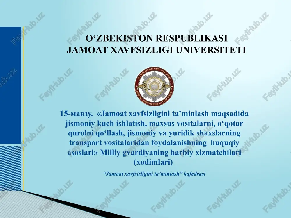 milliy gvardiya xizmati — PPTX