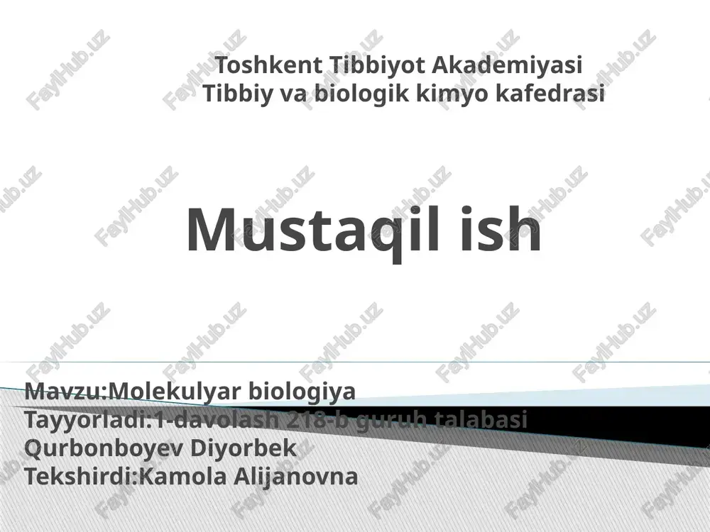 molekulyar biologiya — PPTX