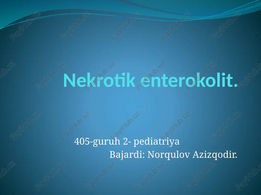 nekrotikenterokolit — PPTX