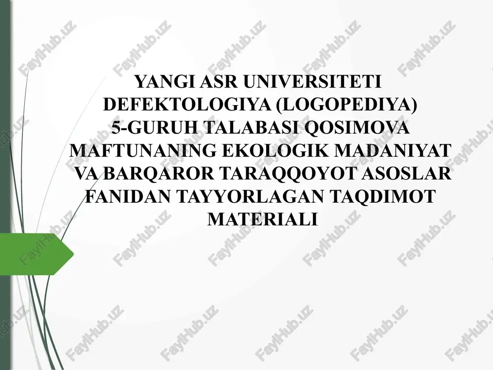 o'simlik dunyosini himoya qilish — PPTX