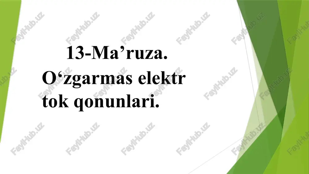 o‘zgarmaselektrtokqonunlari — PPTX