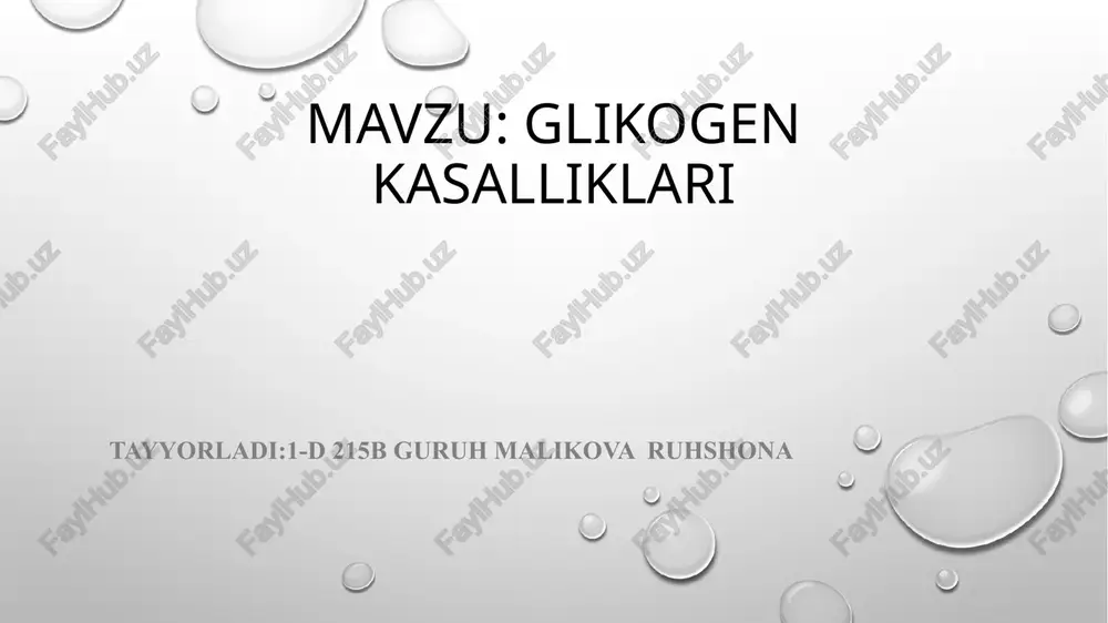 glikogenkasalliklari — PPTX