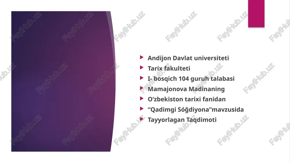 qadimgi soğdiyona — PPTX