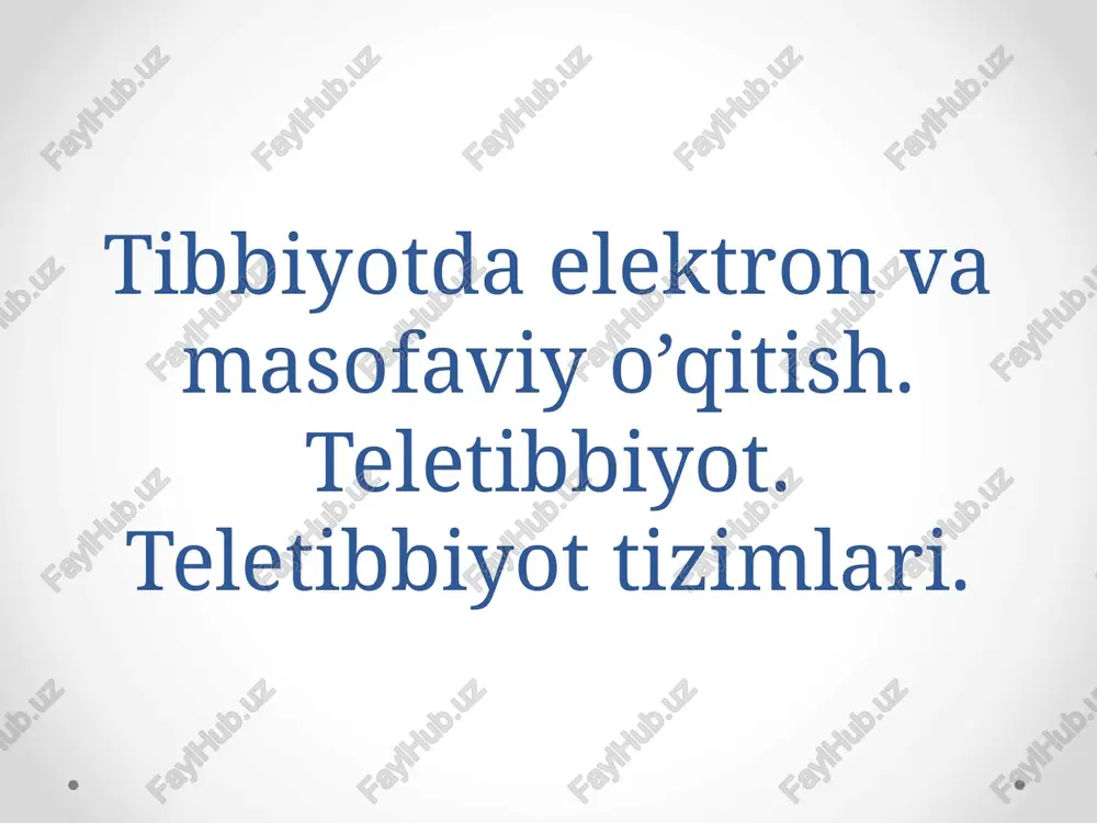 teletibbiyot.tezorlar. — PPTX