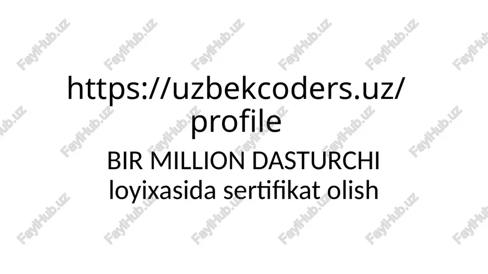 bir million dasturchi — PPTX