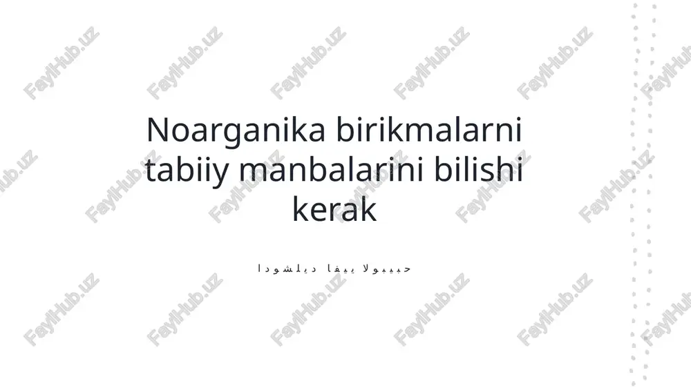 noorganik birikmalar — PPTX