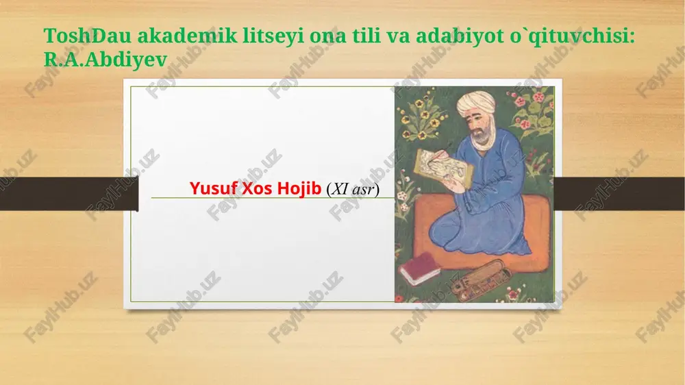 yusuf xos hojib (xix asr) — PPTX