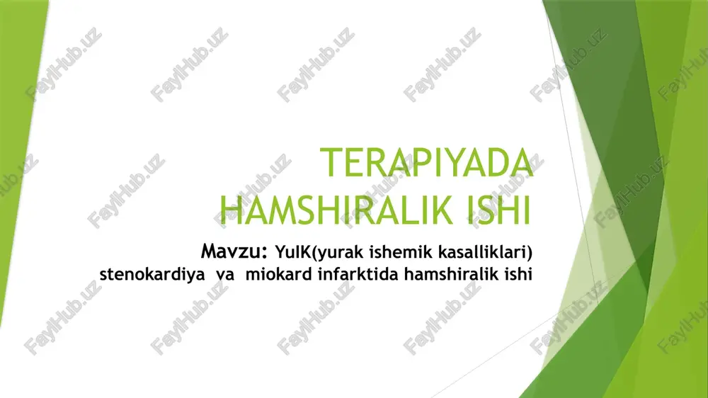terapiyada hamshiralik ishi — PPTX