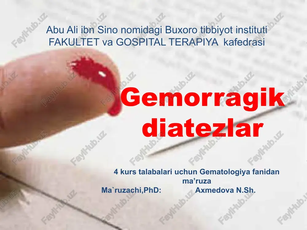 gemorragikdiatezlar — PPTX