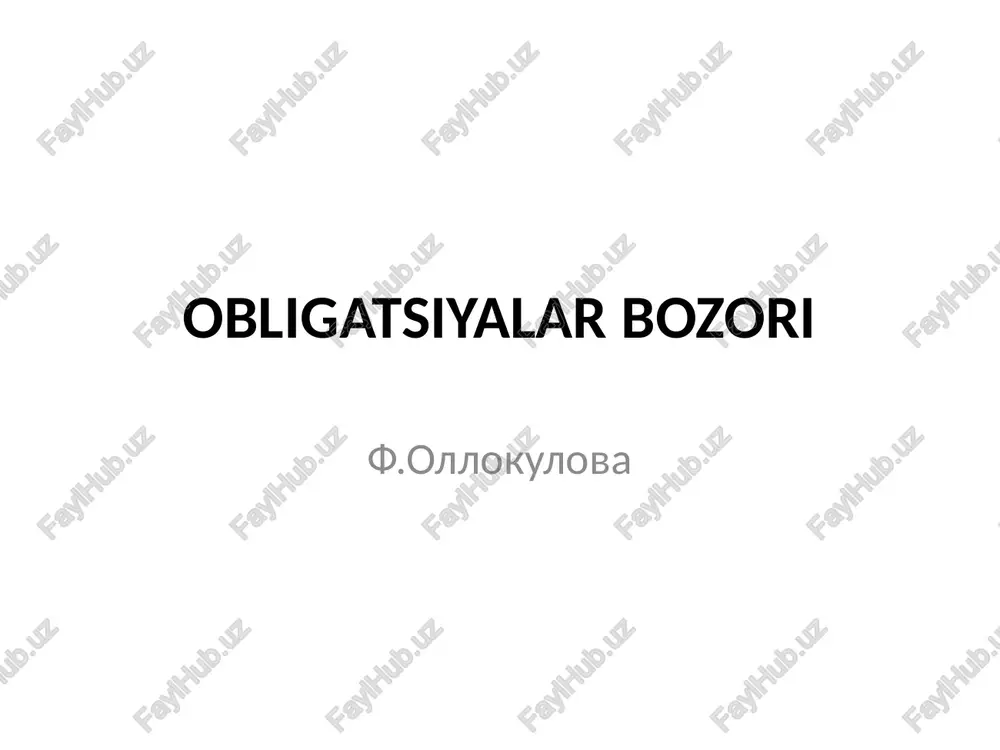 obligatsiyalar bozori — PPTX