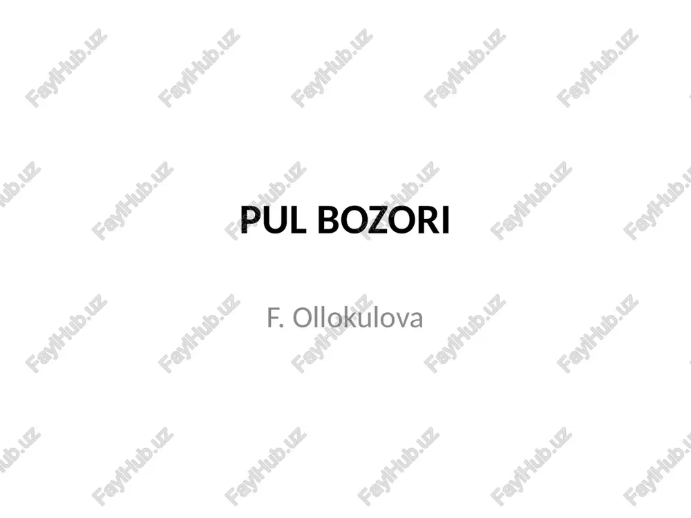 pul bozori — PPTX