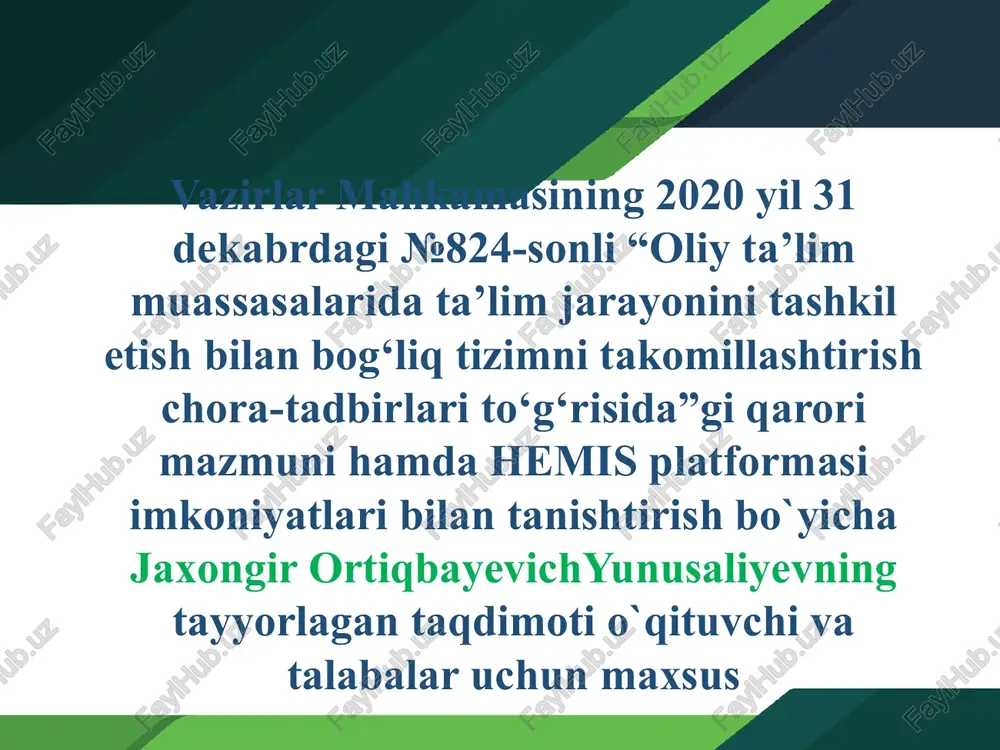 hemis platformasi — PPTX