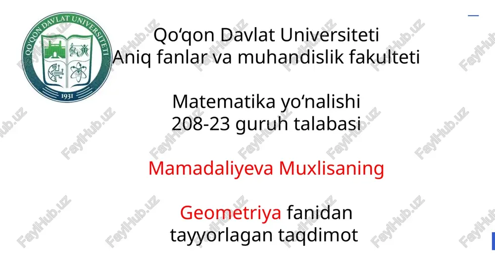 ochiq va yopiq to'plamlar. topologiya bazasi — PPTX