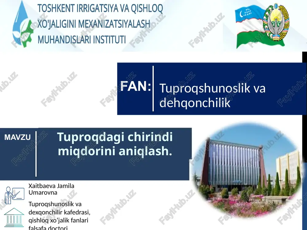 tuproqni organik qismlari — PPTX